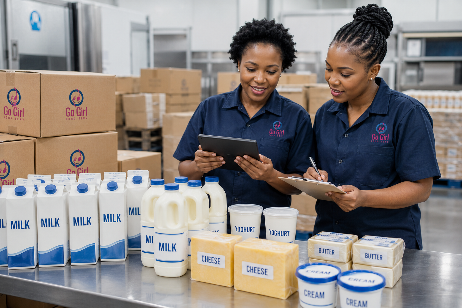 Bulk dairy products prepared for delivery from Johannesburg to Zimbabwe